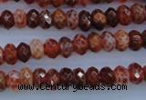 CAG1491 15.5 inches 5*8mm faceted rondelle natural fire agate beads