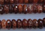 CAG1492 15.5 inches 6*12mm faceted rondelle natural fire agate beads