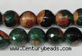 CAG2224 15.5 inches 12mm faceted round fire crackle agate beads