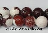 CAG2255 15.5 inches 14mm faceted round fire crackle agate beads