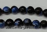 CAG2273 15.5 inches 10mm faceted round fire crackle agate beads