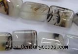 CAG3343 15.5 inches 13*18mm rectangle natural grey agate beads