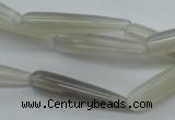 CAG3562 15.5 inches 6*30mm teardrop grey agate gemstone beads