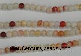 CAG3585 15.5 inches 4mm round red line agate beads wholesale