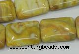 CAG3624 15.5 inches 18*25mm rectangle yellow crazy lace agate beads