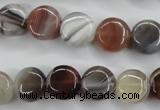 CAG3713 15.5 inches 12mm flat round botswana agate beads wholesale