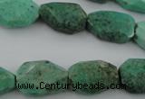 CAG3940 15.5 inches 13*19mm faceted freeform green grass agate beads