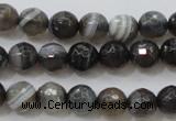 CAG3951 15.5 inches 6mm faceted round grey botswana agate beads