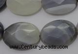 CAG3975 15.5 inches 18*25mm faceted oval grey botswana agate beads