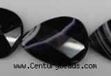 CAG4030 15.5 inches 15*20mm faceted flat teardrop black agate beads