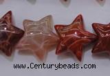 CAG4292 15.5 inches 20*22mm star natural fire agate beads