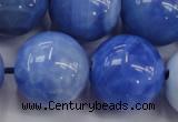 CAG4305 15.5 inches 14mm round dyed blue fire agate beads