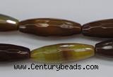 CAG4335 15.5 inches 10*30mm faceted rice botswana agate gemstone beads