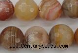 CAG4475 15.5 inches 14mm faceted round pink botswana agate beads