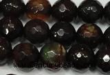 CAG4649 15.5 inches 8mm faceted round fire crackle agate beads