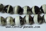 CAG4677 15.5 inches 10mm faceted round tibetan agate beads wholesale