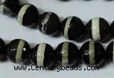 CAG4678 15.5 inches 12mm faceted round tibetan agate beads wholesale