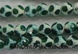 CAG4690 15 inches 8mm faceted round tibetan agate beads wholesale