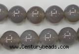 CAG4773 15 inches 12mm round grey agate beads wholesale