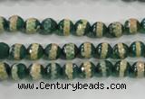 CAG5136 15 inches 6mm faceted round tibetan agate beads wholesale