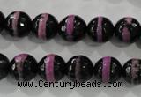 CAG5149 15 inches 10mm faceted round tibetan agate beads wholesale