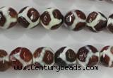 CAG5339 15.5 inches 10mm faceted round tibetan agate beads wholesale