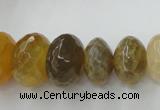 CAG5411 8*12mm – 13*22mm faceted rondelle dragon veins agate beads