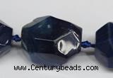 CAG5613 15 inches 25*30mm faceted nuggets agate gemstone beads