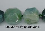 CAG5616 15 inches 20mm faceted nuggets agate gemstone beads