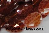 CAG577 15.5 inches 22*30mm faceted oval natural fire agate beads