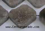 CAG5989 15.5 inches 25*25mm diamond grey agate gemstone beads