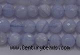 CAG5996 15.5 inches 6mm faceted round blue lace agate beads