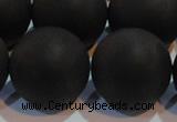 CAG6018 15.5 inches 20mm round matte black agate beads