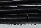 CAG6033 15.5 inches 8*20mm tube matte black agate beads