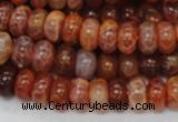 CAG616 15.5 inches 6*10mm rondelle natural fire agate beads