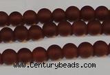 CAG6551 15.5 inches 5mm round matte red agate beads wholesale