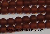 CAG6552 15.5 inches 6mm round matte red agate beads wholesale