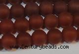 CAG6553 15.5 inches 7mm round matte red agate beads wholesale