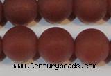 CAG6559 15.5 inches 18mm round matte red agate beads wholesale