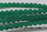 CAG6565 15.5 inches 3mm round matte green agate beads wholesale