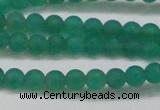 CAG6566 15.5 inches 4mm round matte green agate beads wholesale