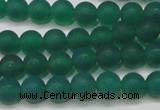 CAG6567 15.5 inches 6mm round matte green agate beads wholesale