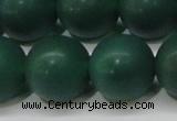 CAG6572 15.5 inches 14mm round matte green agate beads wholesale