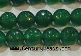 CAG6614 15.5 inches 10mm faceted round green agate gemstone beads