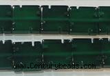 CAG6636 15.5 inches 10*10mm square green agate gemstone beads