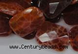 CAG664 15.5 inches 18*25mm faceted rectangle natural fire agate beads