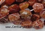 CAG687 15.5 inches 10*14mm nugget natural fire agate beads wholesale