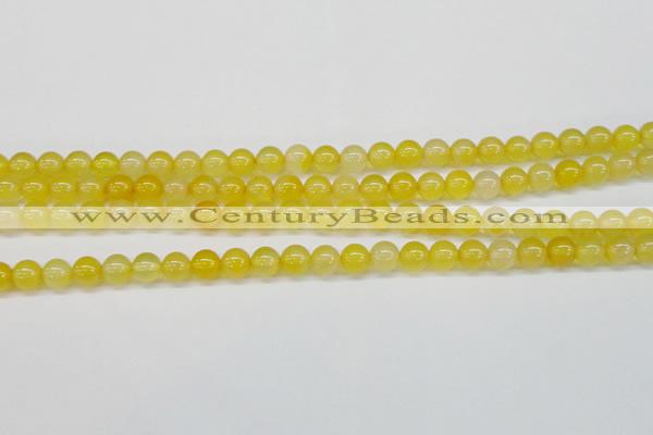 CAG7109 15.5 inches 8mm round yellow agate gemstone beads