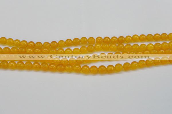 CAG7110 15.5 inches 8mm round yellow agate gemstone beads