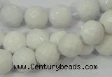 CAG712 15.5 inches 10mm faceted round white agate gemstone beads
